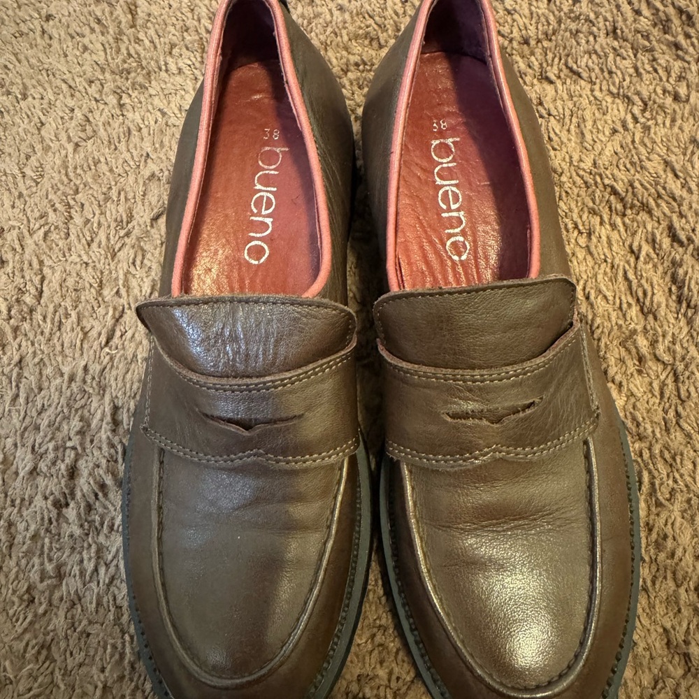 Bueno Brown Leather Penny Loafer Shoes Turkey 38 8 $175 - Picture 4 of 10